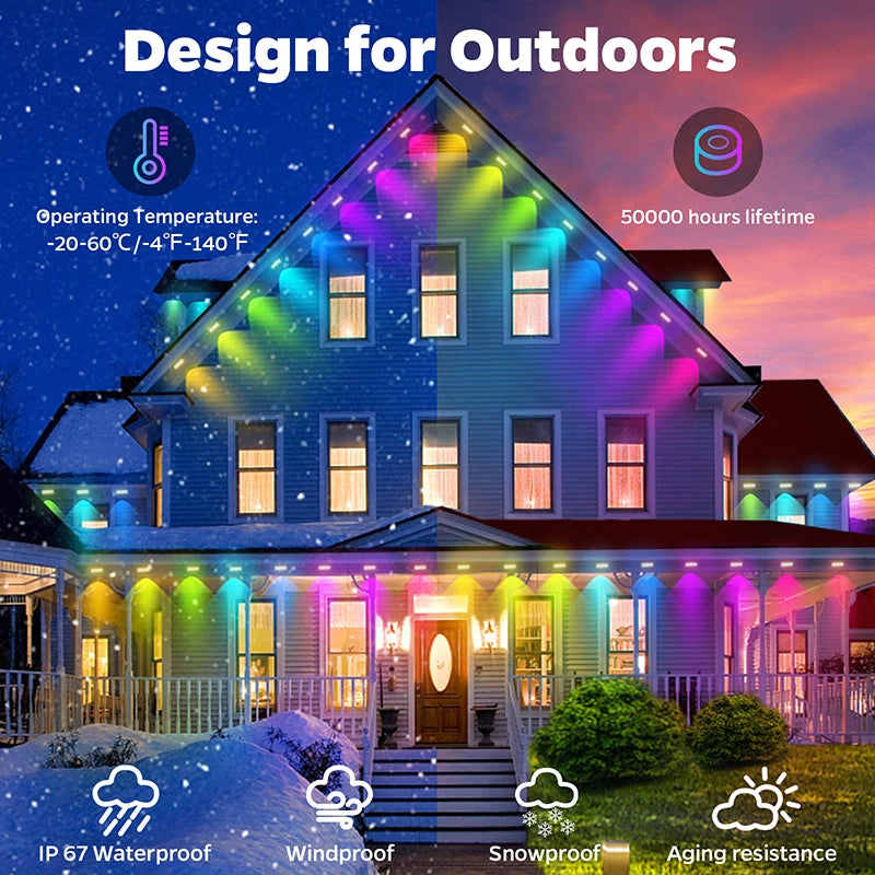 Argo Permanent Outdoor LED Lights Waterproof RGB Lights